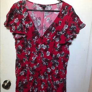 Floral Button-up Swing Dress